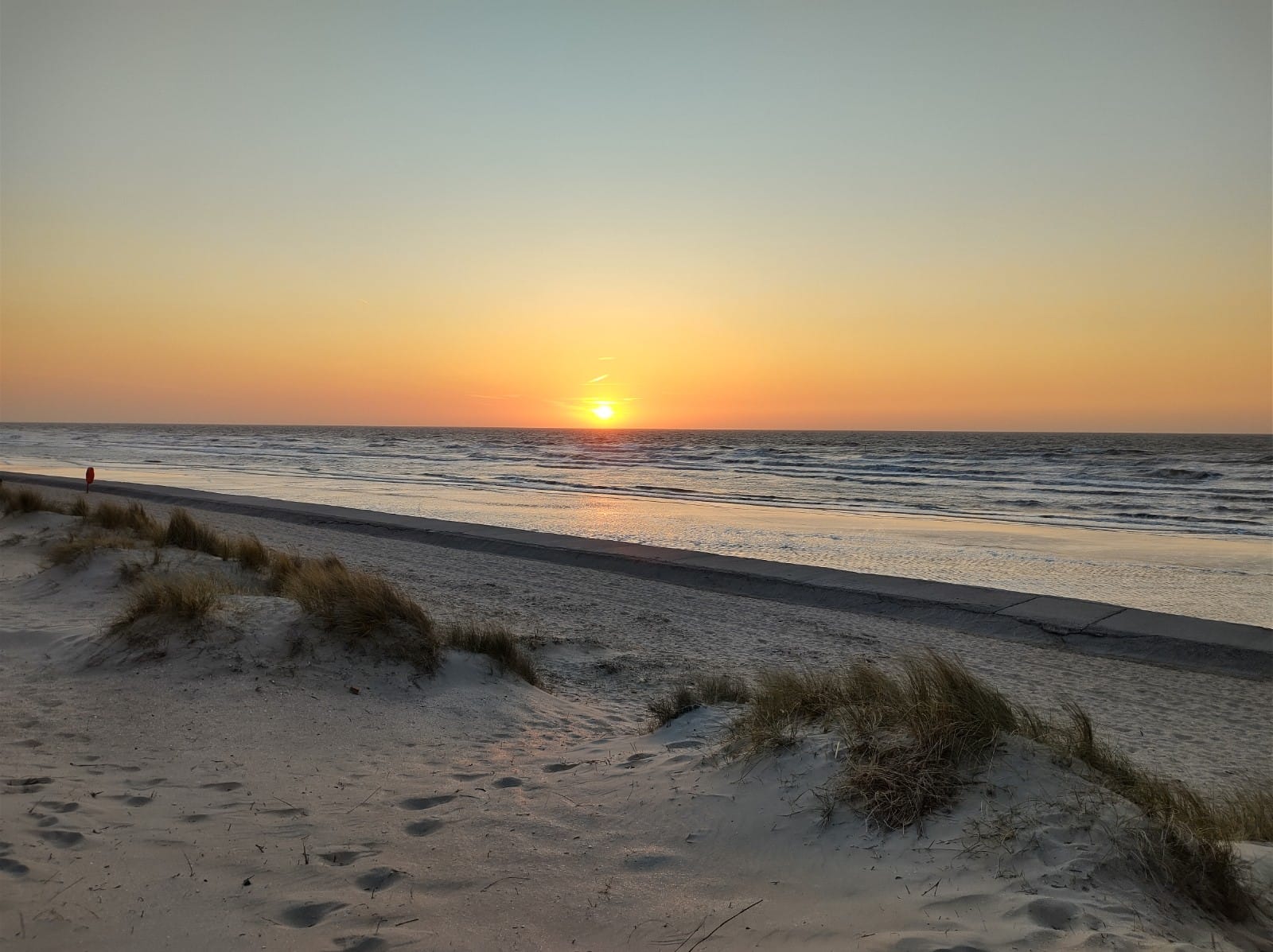 zonsondergang De Panne, Belgische kust
